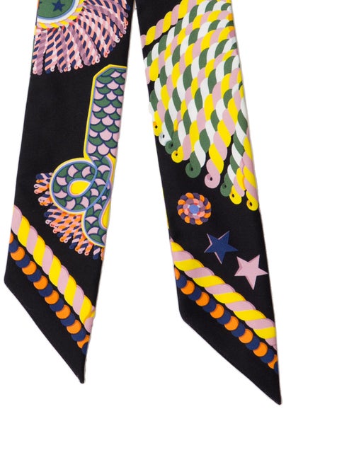 Hermès Epaulettes De Gala Silk Twilly Scarf
