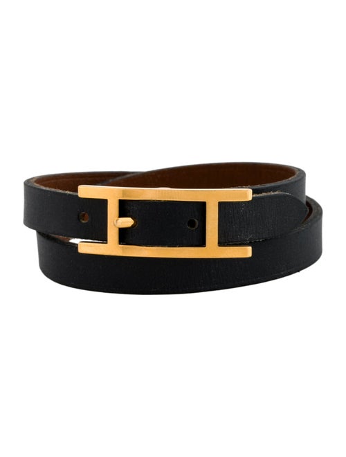 Hermès Leather Behapi Double Tour Wrap Bracelet