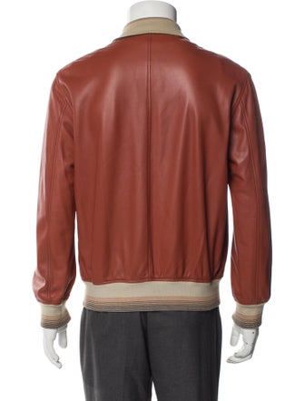Hermès Lambskin Striped Moto Jacket