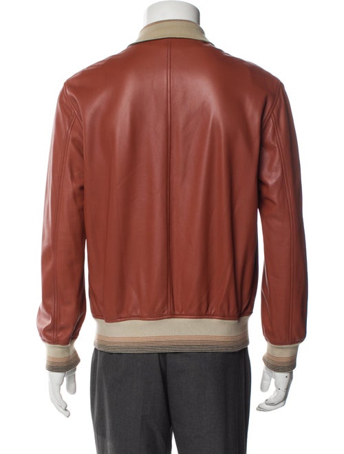 Hermès Lambskin Striped Moto Jacket