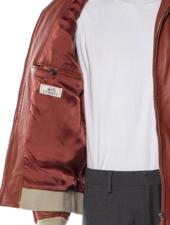 Hermès Lambskin Striped Moto Jacket