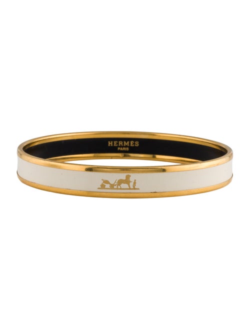 Hermès Enamel Narrow Bangle Bracelet