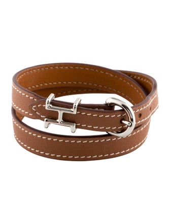 Hermès Leather Trench Double Wrap Bracelet