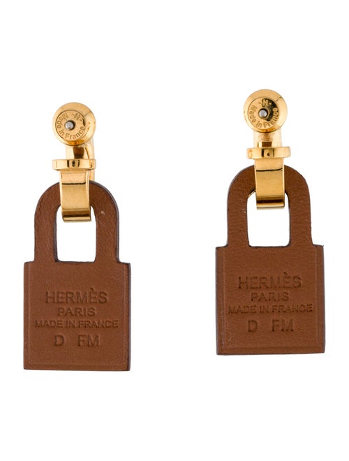 Hermès O'Kelly Leather Drop Earrings