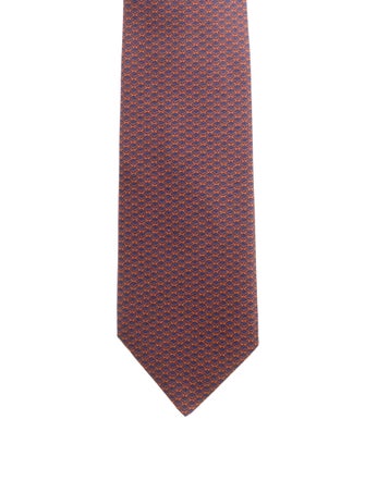 Hermès Patterned Silk Neck Tie