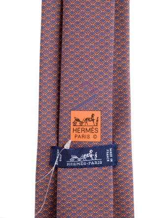 Hermès Patterned Silk Neck Tie