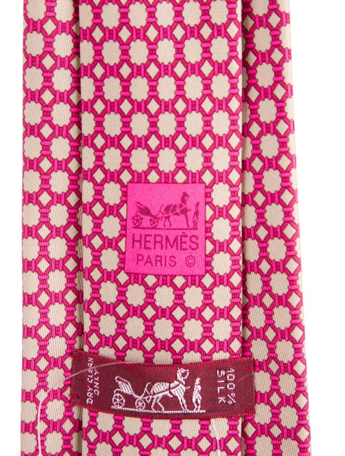 Hermès Patterned Silk Neck Tie