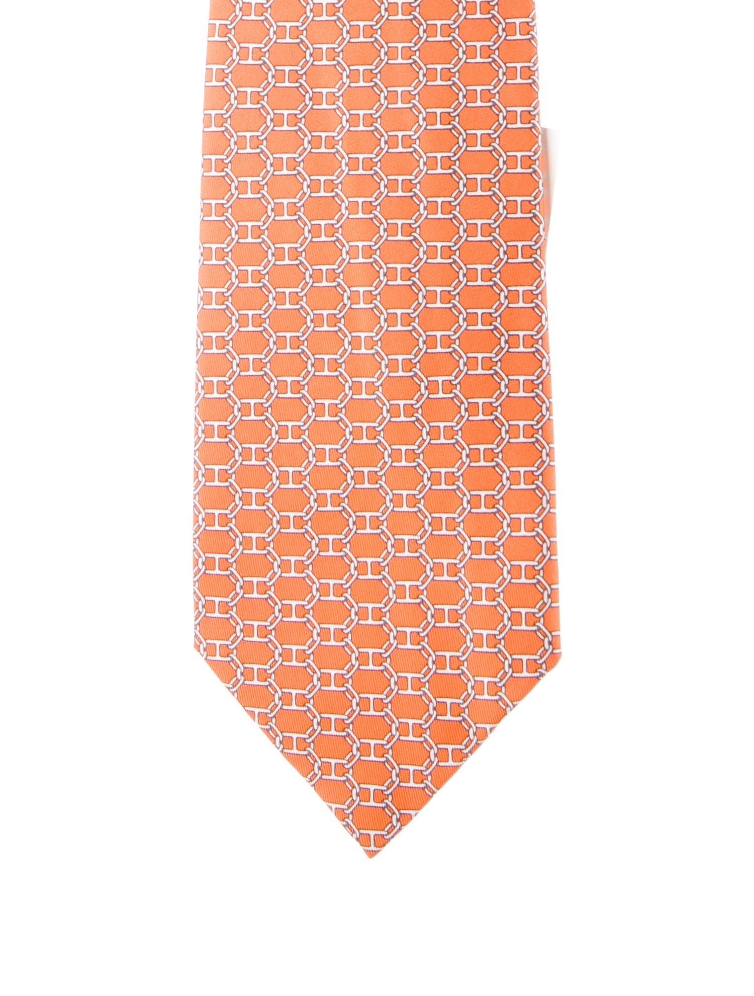 Hermès Silk Pattern Print Tie Vintage