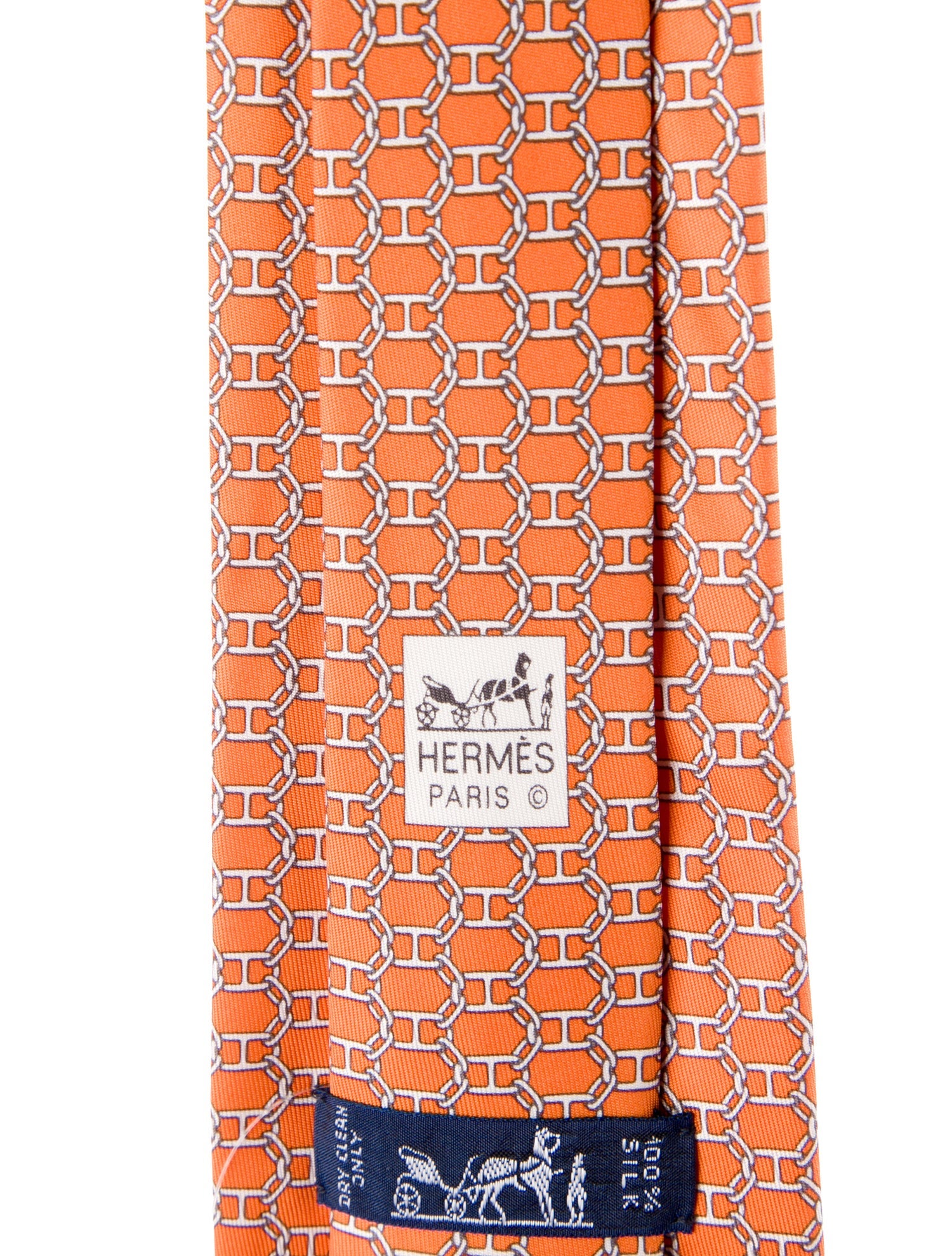 Hermès Silk Pattern Print Tie Vintage