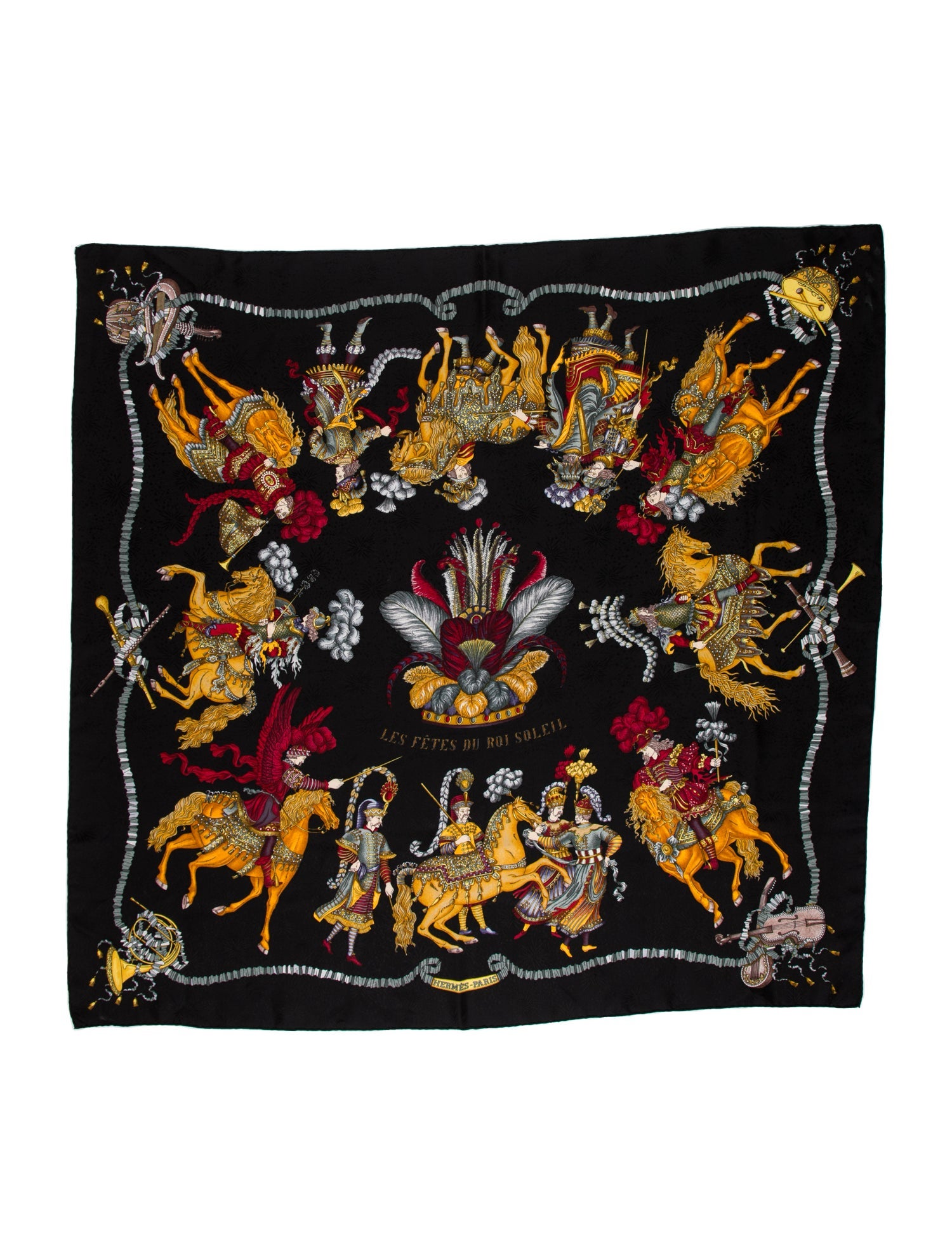 Hermès Les Fetes Du Roi Soleil Jacquard Silk Scarf