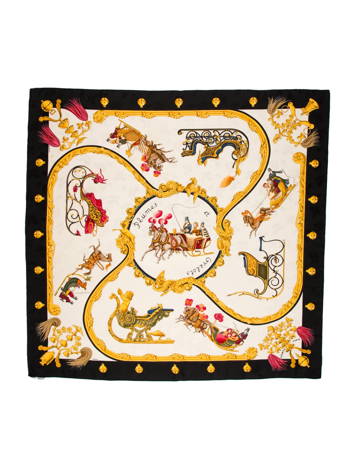 Hermès Plumes et Grelots Silk Scarf