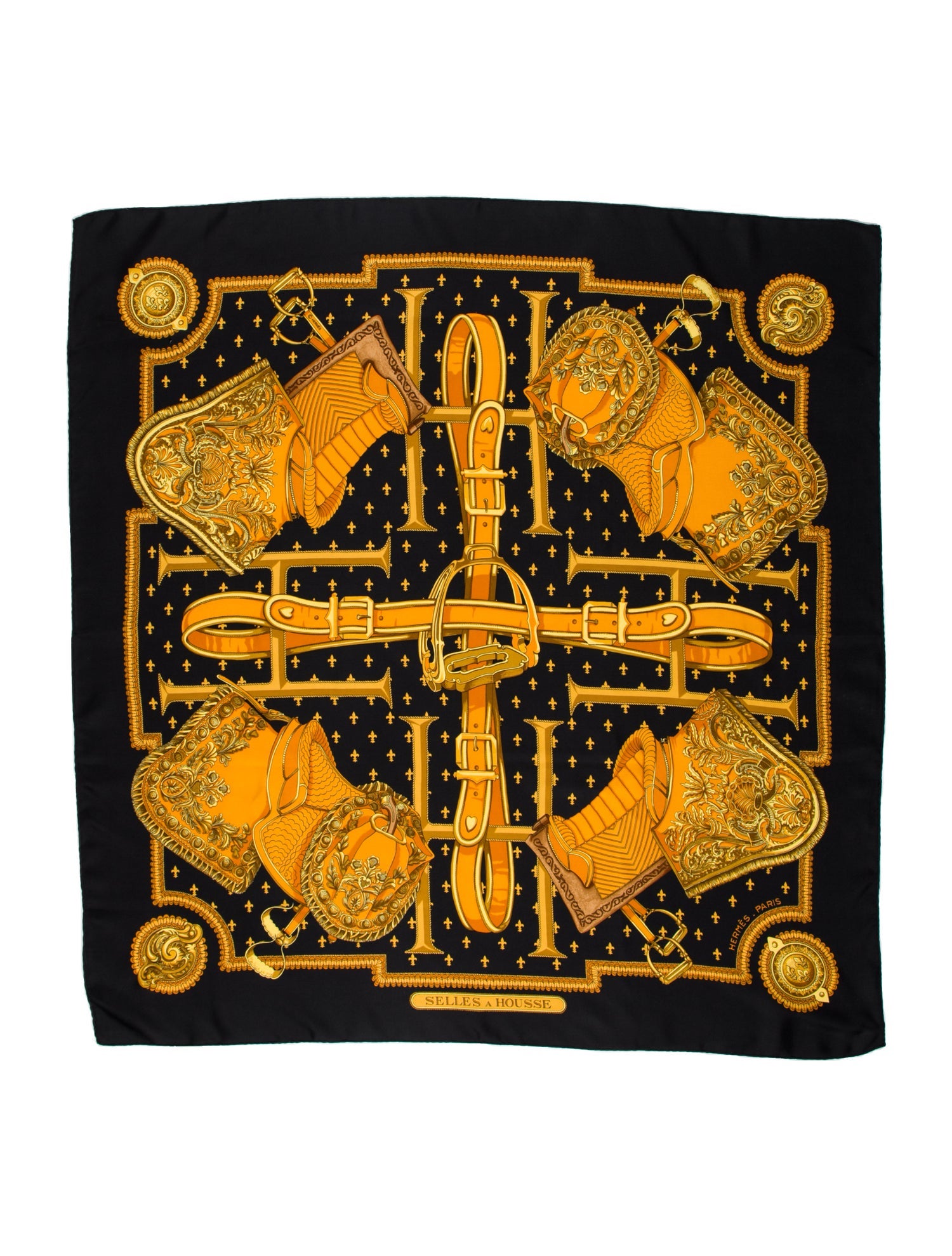 Hermès Selles A Housse Silk Scarf