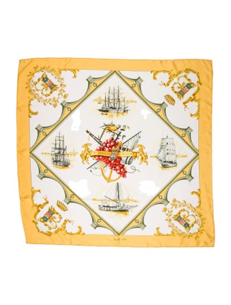 Hermès Bordeaux Porte Oceane Silk Scarf