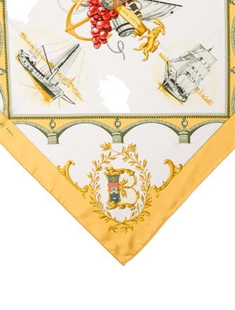 Hermès Bordeaux Porte Oceane Silk Scarf