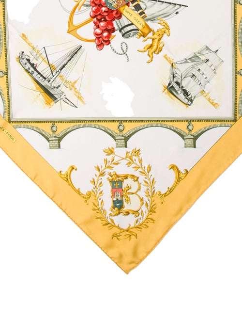 Hermès Bordeaux Porte Oceane Silk Scarf