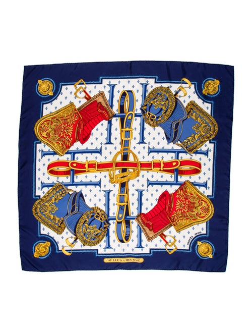 Hermès Selles A Housse Silk Scarf