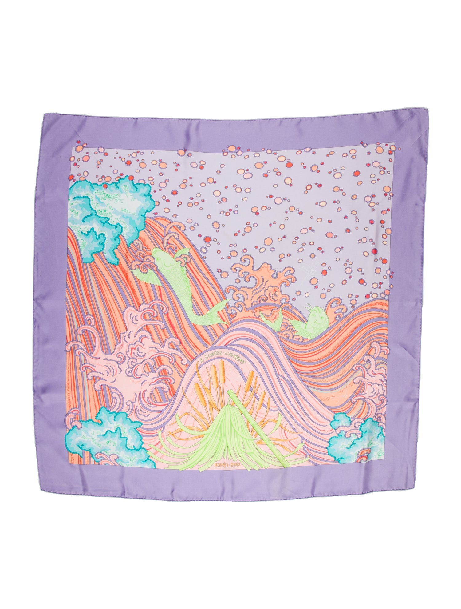 Hermès A Contre-Courant Silk Scarf