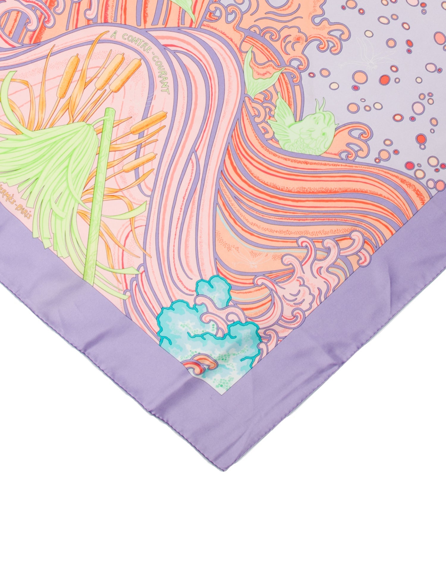 Hermès A Contre-Courant Silk Scarf