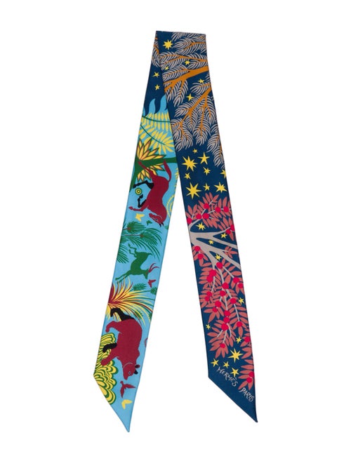 Hermès Sous Le Charme D'Orphee Silk Twilly Scarf