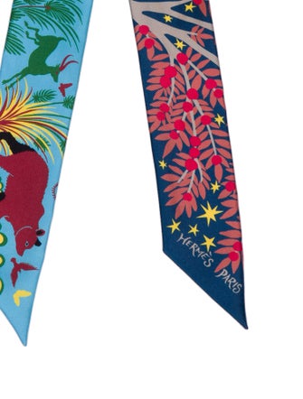 Hermès Sous Le Charme D'Orphee Silk Twilly Scarf