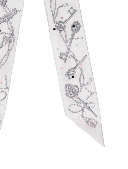 Hermès Les Cles A Pois Silk Twilly Scarf