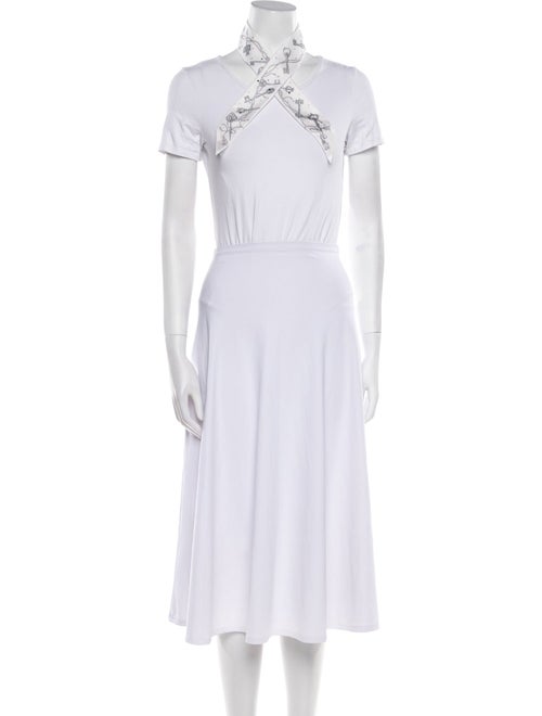 Hermès Les Cles A Pois Silk Twilly Scarf