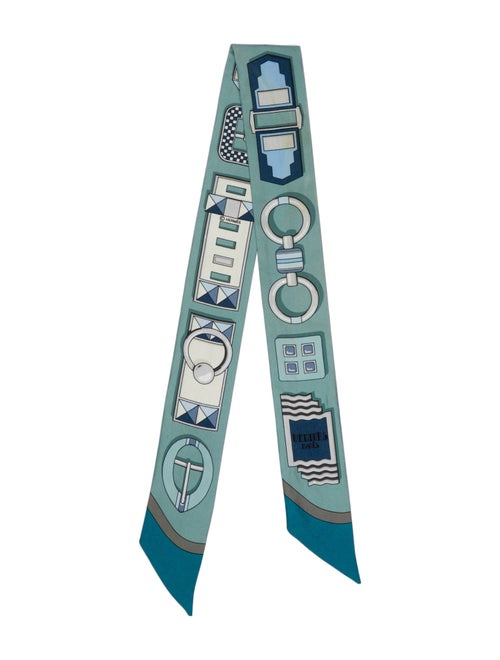 Hermès Carré en Boucles Silk Twilly Scarf