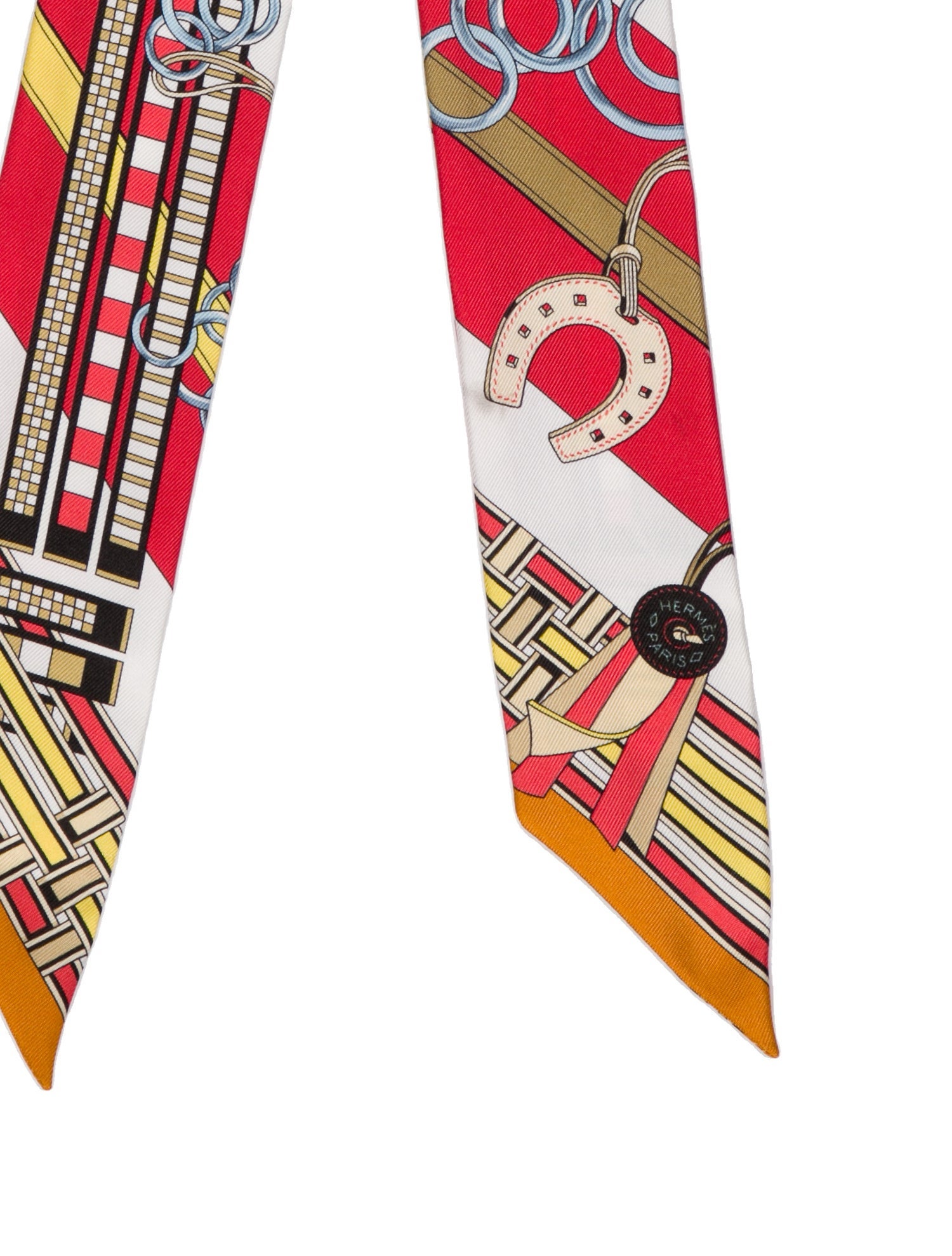 Hermès Brides et Gris-Gris Silk Twilly Scarf