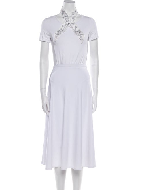 Hermès Les Cles A Pois Silk Twilly Scarf