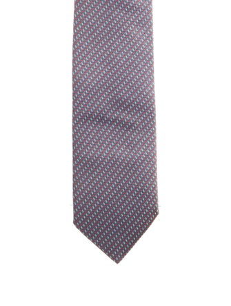 Hermès Patterned Silk Neck Tie