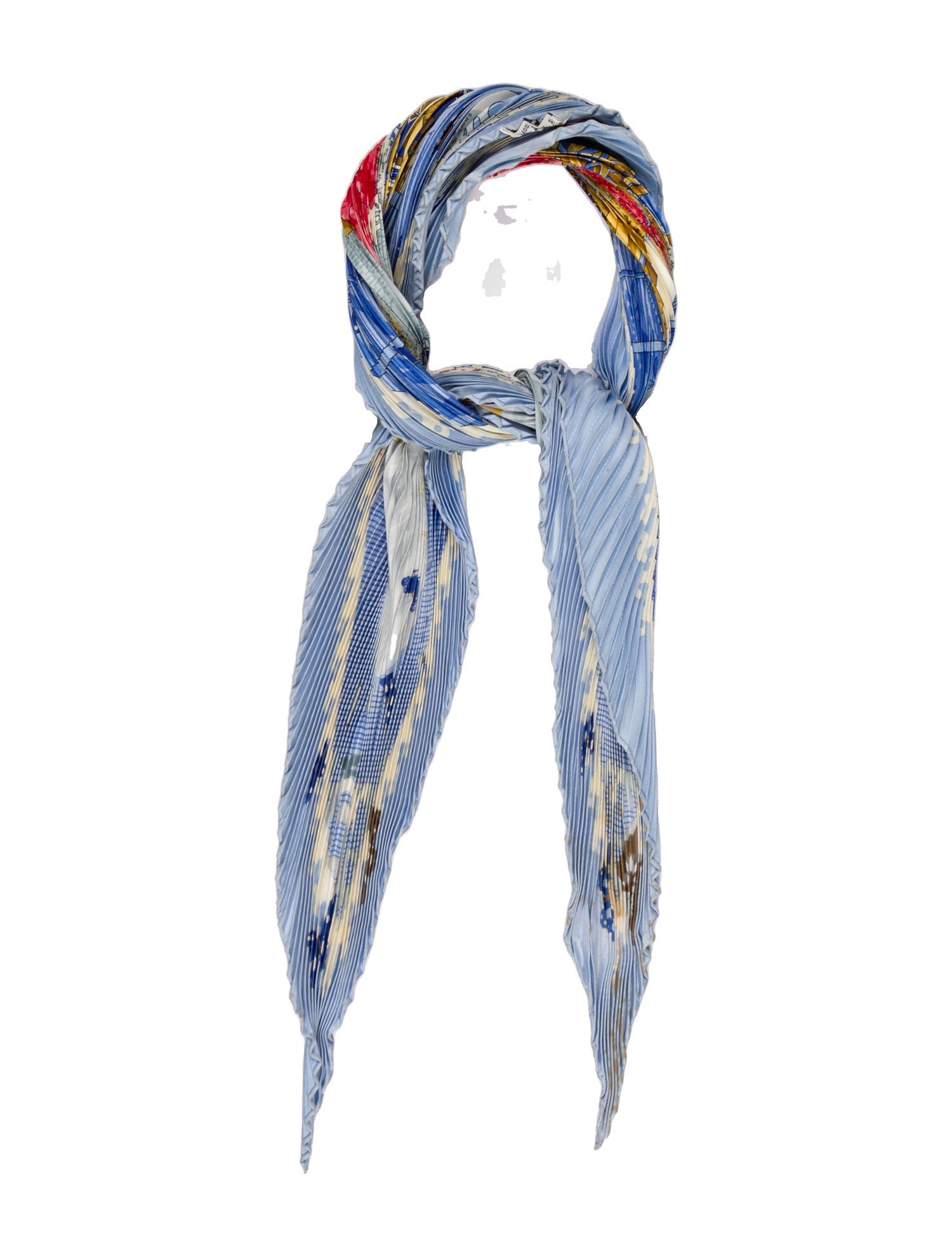 Hermès Varangues Silk Plissé Scarf