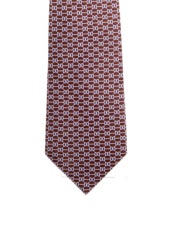 Hermès Patterned Silk Neck Tie