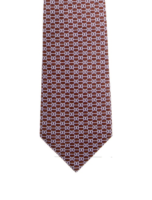 Hermès Patterned Silk Neck Tie