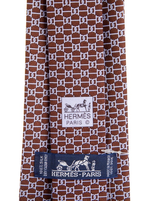 Hermès Patterned Silk Neck Tie