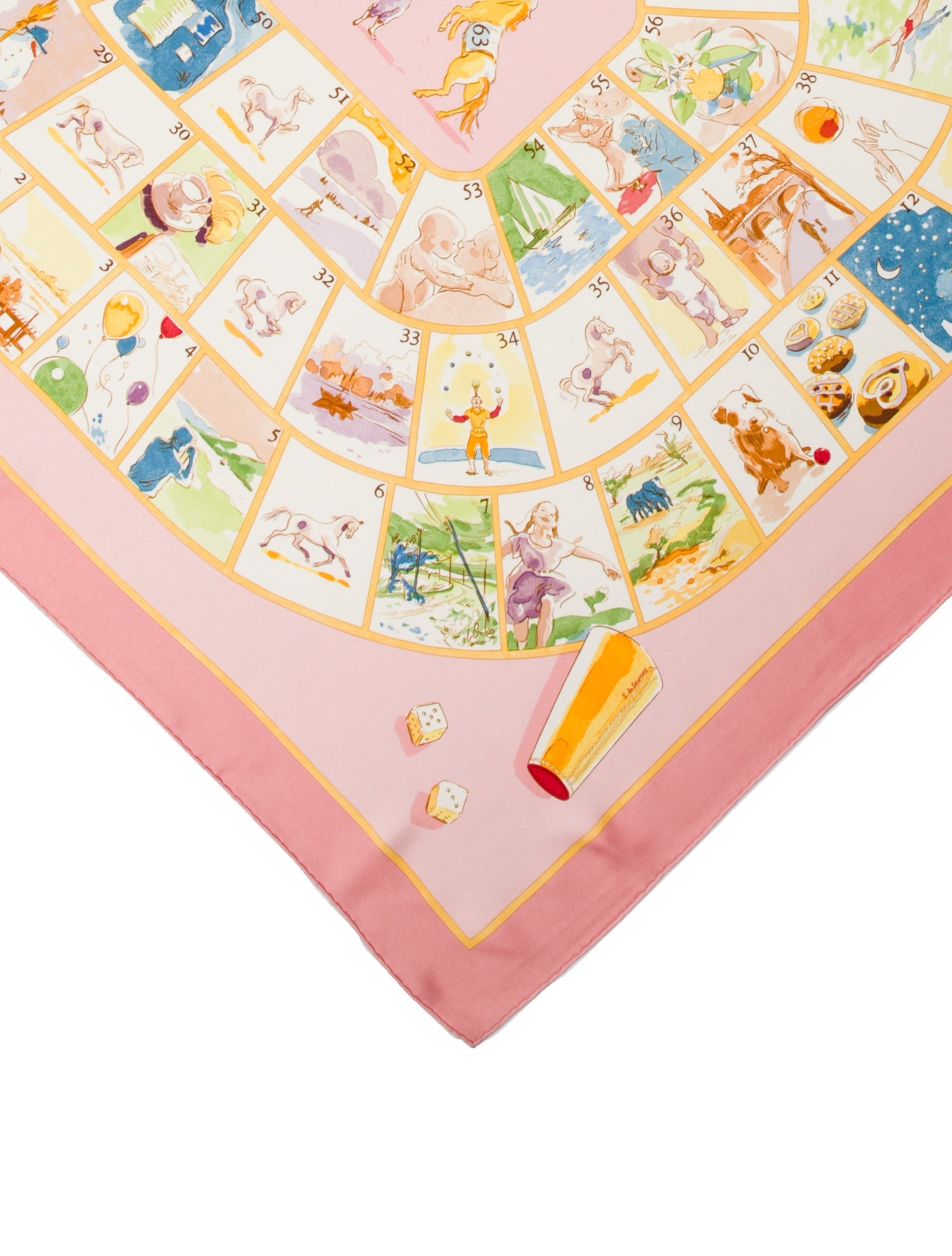 Hermès Le Jeu des Petits Bonheur Silk Scarf