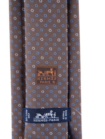 Hermès Pattern Print Silk Tie