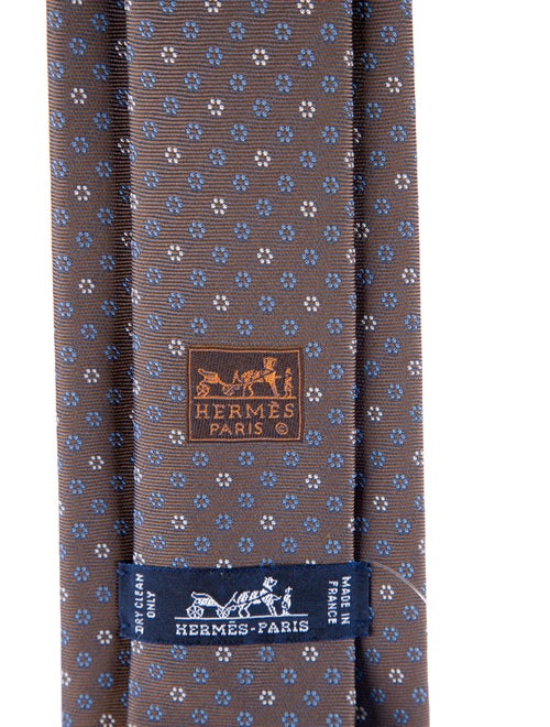 Hermès Pattern Print Silk Tie