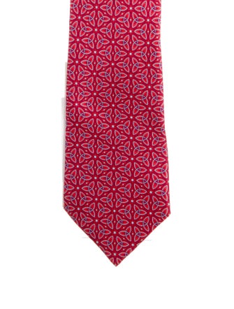 Hermès Patterned Silk Neck Tie