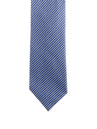 Hermès Blue Patterned Satin Tie