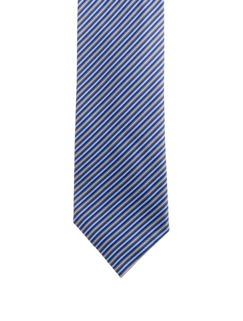 Hermès Blue Patterned Satin Tie