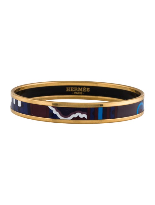Hermès Enamel Narrow Bangle Bracelet