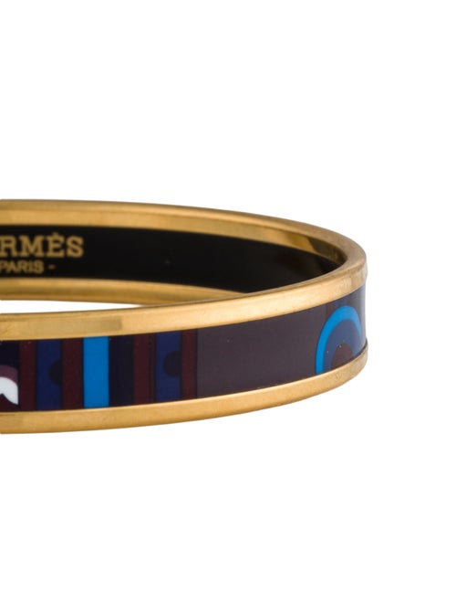 Hermès Enamel Narrow Bangle Bracelet