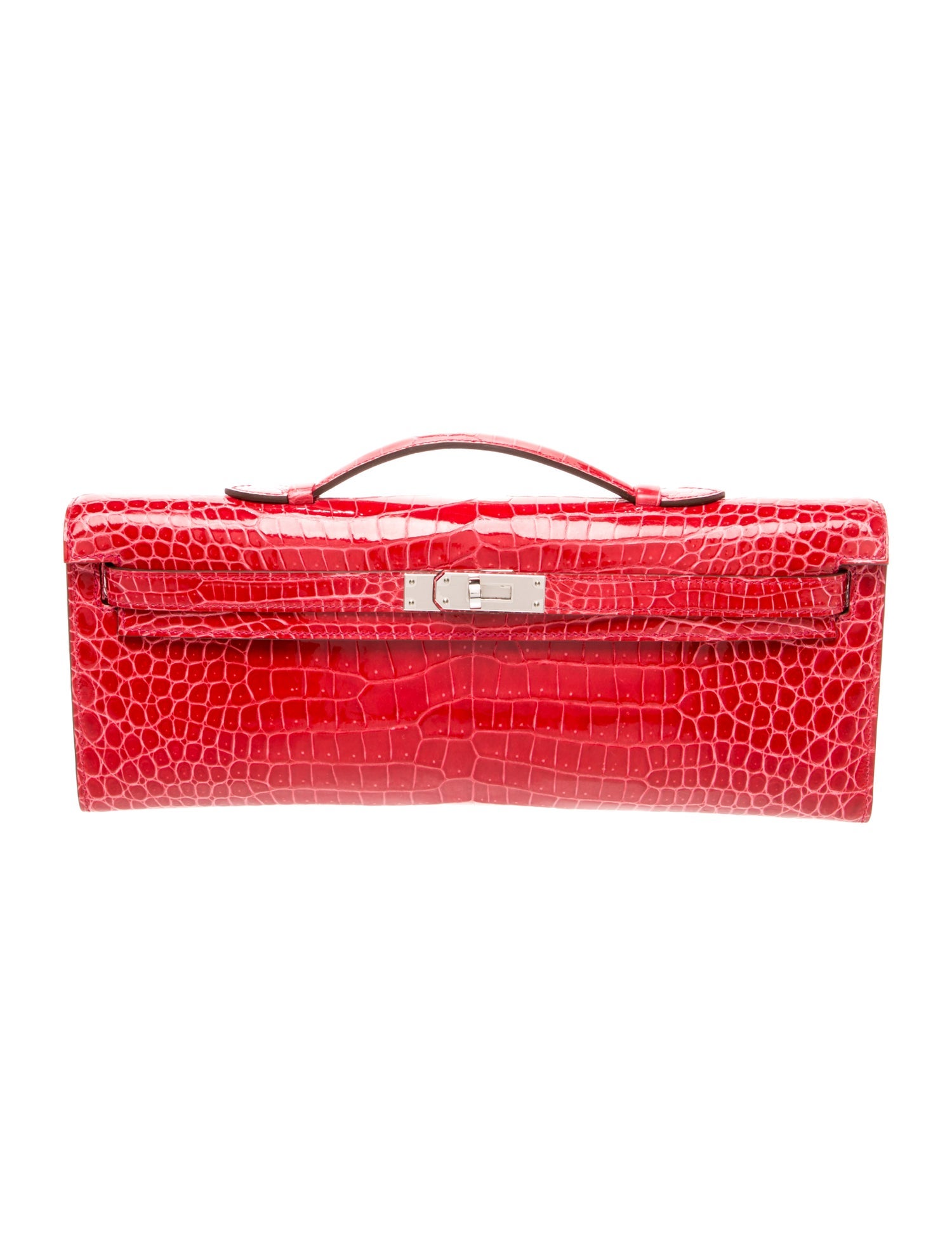 Hermès Shiny Porosus Crocodile Kelly Cut Clutch