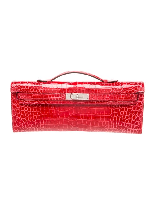 Hermès Shiny Porosus Crocodile Kelly Cut Clutch