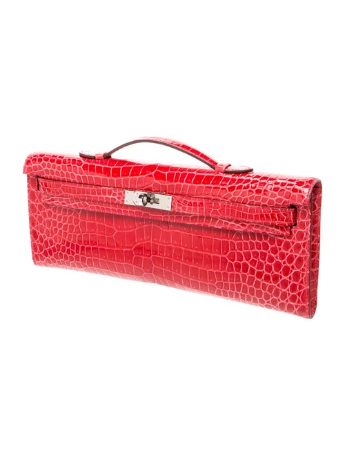 Hermès Shiny Porosus Crocodile Kelly Cut Clutch