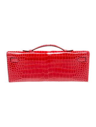 Hermès Shiny Porosus Crocodile Kelly Cut Clutch