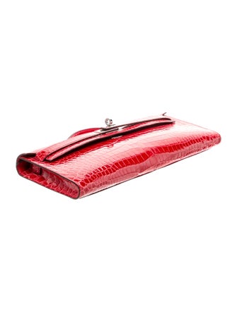 Hermès Shiny Porosus Crocodile Kelly Cut Clutch