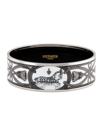Hermès Enamel Wide Bangle Bracelet
