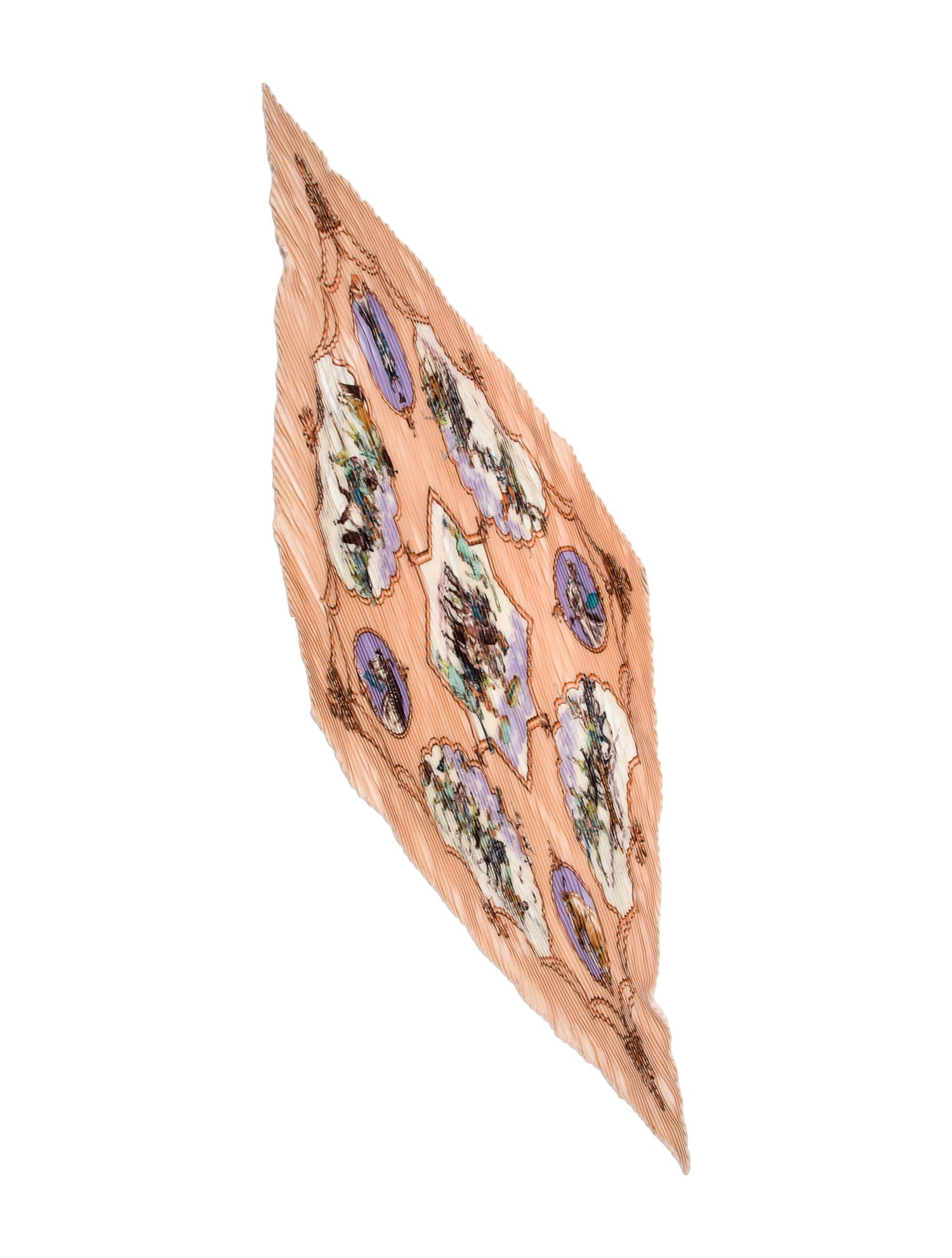Hermès Les Chevaux des Moghols Silk Plissé Scarf