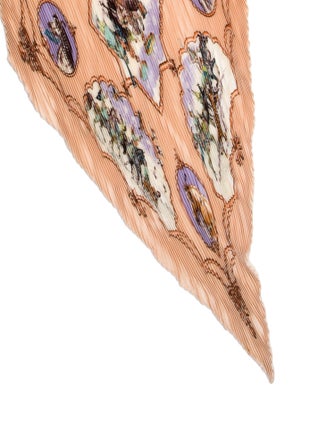 Hermès Les Chevaux des Moghols Silk Plissé Scarf